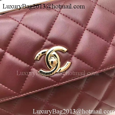 Chanel Classic Top Handle Bag Original Sheepskin Leather A92991 Wine Chanel Classic Top Handle Bag Original Sheepskin Leather A92991 Wine