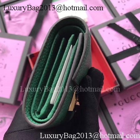 Gucci Calfskin Leather Padlock Wallet 453155 Green Gucci Calfskin Leather Padlock Wallet 453155 Green