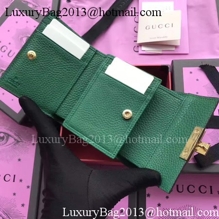 Gucci Calfskin Leather Padlock Wallet 453155 Green Gucci Calfskin Leather Padlock Wallet 453155 Green