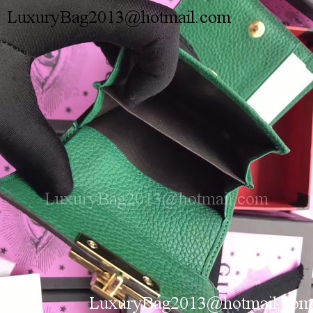 Gucci Calfskin Leather Padlock Wallet 453155 Green Gucci Calfskin Leather Padlock Wallet 453155 Green