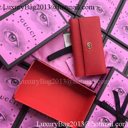 Gucci Leather Continental Wallet 456116 Red Gucci Leather Continental Wallet 456116 Red