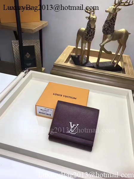 Louis Vuitton Calf Leather LOCKME II COMPACT WALLET M64309 Wine Louis Vuitton Calf Leather LOCKME II COMPACT WALLET M64309 Wine