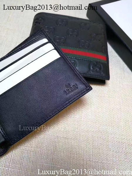 Gucci Bi-Fold GG Leather Wallet 138042 Black Gucci Bi-Fold GG Leather Wallet 138042 Black
