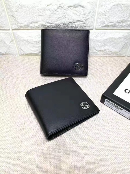 Gucci Calfskin Leather Bi-fold Wallet 256334 Black