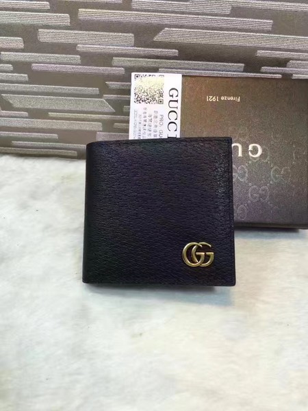 Gucci Calfskin Leather Bi-fold Wallet 308726 Black