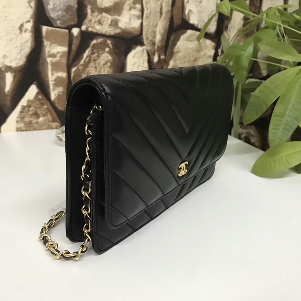 Chanel Classic Flap Bags Black Original Sheepskin Leather 33815 Glod Chanel Classic Flap Bags Black Original Sheepskin Leather 33815 Glod