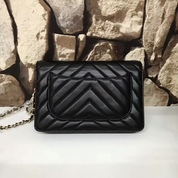 Chanel Classic Flap Bags Black Original Sheepskin Leather 33815 Glod Chanel Classic Flap Bags Black Original Sheepskin Leather 33815 Glod