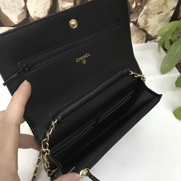 Chanel Classic Flap Bags Black Original Sheepskin Leather 33815 Glod Chanel Classic Flap Bags Black Original Sheepskin Leather 33815 Glod