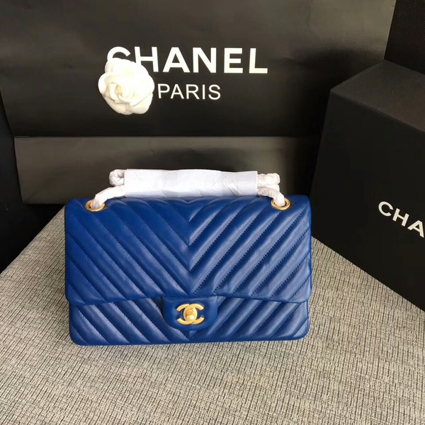 Chanel Flap Shoulder Bags Blue Original Sheepskin CF1112 Gold Chanel Flap Shoulder Bags Blue Original Sheepskin CF1112 Gold