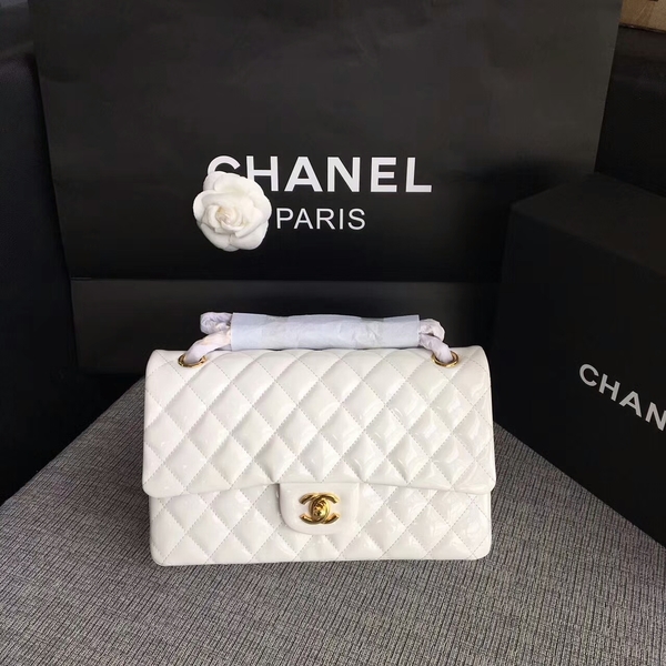 Chanel Flap Shoulder Bags White Original Patent Leather CF1112 Gold Chanel Flap Shoulder Bags White Original Patent Leather CF1112 Gold
