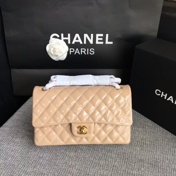 Chanel Flap Shoulder Bags Camel Original Patent Leather CF1112 Gold Chanel Flap Shoulder Bags Camel Original Patent Leather CF1112 Gold