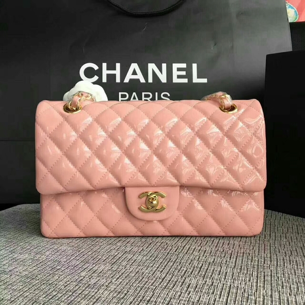 Chanel Flap Shoulder Bags Light Pink Original Patent Leather CF1112 Gold Chanel Flap Shoulder Bags Light Pink Original Patent Leather CF1112 Gold
