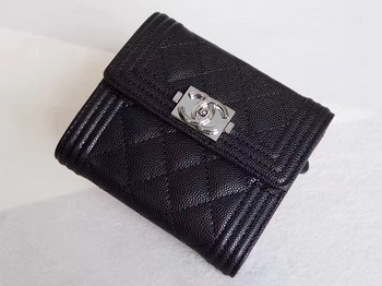 Chanel Matelasse Bi-Fold Wallet Black Cannage Patterns A48980 Silver Chanel Matelasse Bi-Fold Wallet Black Cannage Patterns A48980 Silver