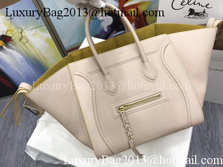 Celine Luggage Phantom Tote Bag Calfskin Leather CT3372 Apricot&Yellow Celine Luggage Phantom Tote Bag Calfskin Leather CT3372 Apricot&Yellow