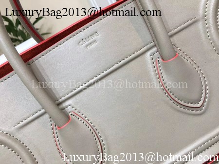 Celine Luggage Phantom Tote Bag Calfskin Leather CT3372 Grey&Orange Celine Luggage Phantom Tote Bag Calfskin Leather CT3372 Grey&Orange