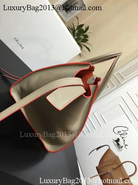 Celine Luggage Phantom Tote Bag Calfskin Leather CT3372 Grey&Orange Celine Luggage Phantom Tote Bag Calfskin Leather CT3372 Grey&Orange
