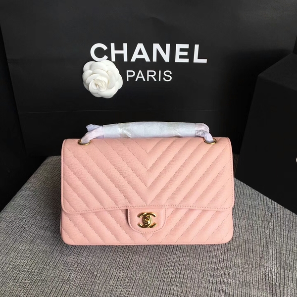 Chanel Flap Shoulder Bags Pink Original Calfskin Leather CF1112 Gold Chanel Flap Shoulder Bags Pink Original Calfskin Leather CF1112 Gold