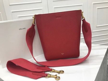 CELINE Sangle Seau Bag in Suede Leather C3371S Red CELINE Sangle Seau Bag in Suede Leather C3371S Red