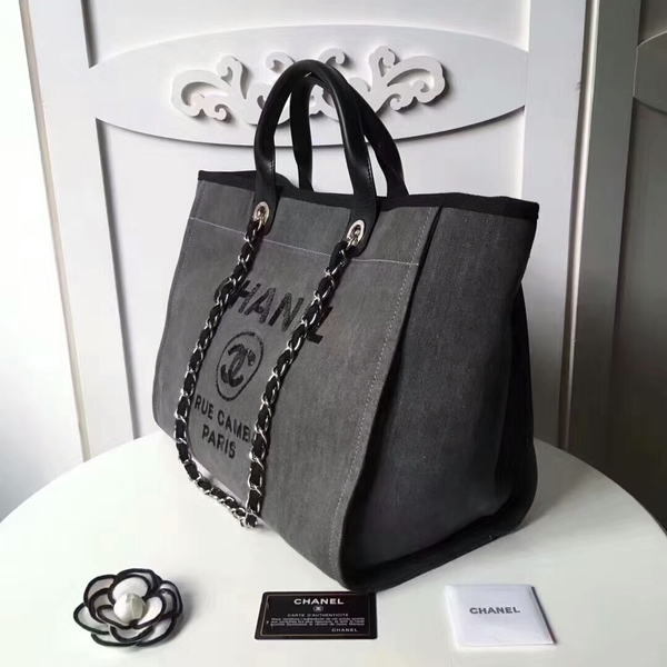 Chanel Medium Original Canvas Leather Tote Shopping Bag 66941A Chanel Medium Original Canvas Leather Tote Shopping Bag 66941A