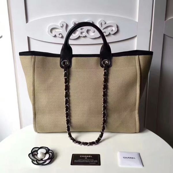 Chanel Medium Original Canvas Leather Tote Shopping Bag 66941I Chanel Medium Original Canvas Leather Tote Shopping Bag 66941I