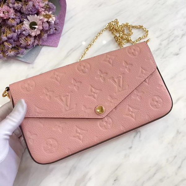 Louis Vuitton Monogram Empreinte POCHETTE FeLICIE M64064 Pink Louis Vuitton Monogram Empreinte POCHETTE FeLICIE M64064 Pink