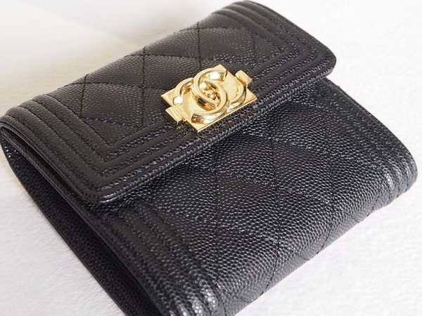 Chanel Tri-Fold Wallet Calfskin Leather A48980 Black Chanel Tri-Fold Wallet Calfskin Leather A48980 Black
