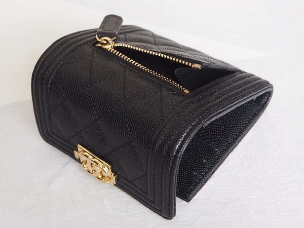 Chanel Tri-Fold Wallet Calfskin Leather A48980 Black Chanel Tri-Fold Wallet Calfskin Leather A48980 Black