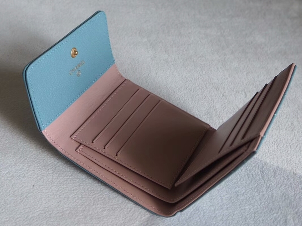 Chanel Tri-Fold Wallet Calfskin Leather A48980 Blue Chanel Tri-Fold Wallet Calfskin Leather A48980 Blue