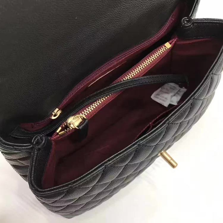 Chanel Classic Red Top Handle Bag Original Leather A92991 black Gold chain Chanel Classic Red Top Handle Bag Original Leather A92991 black Gold chain