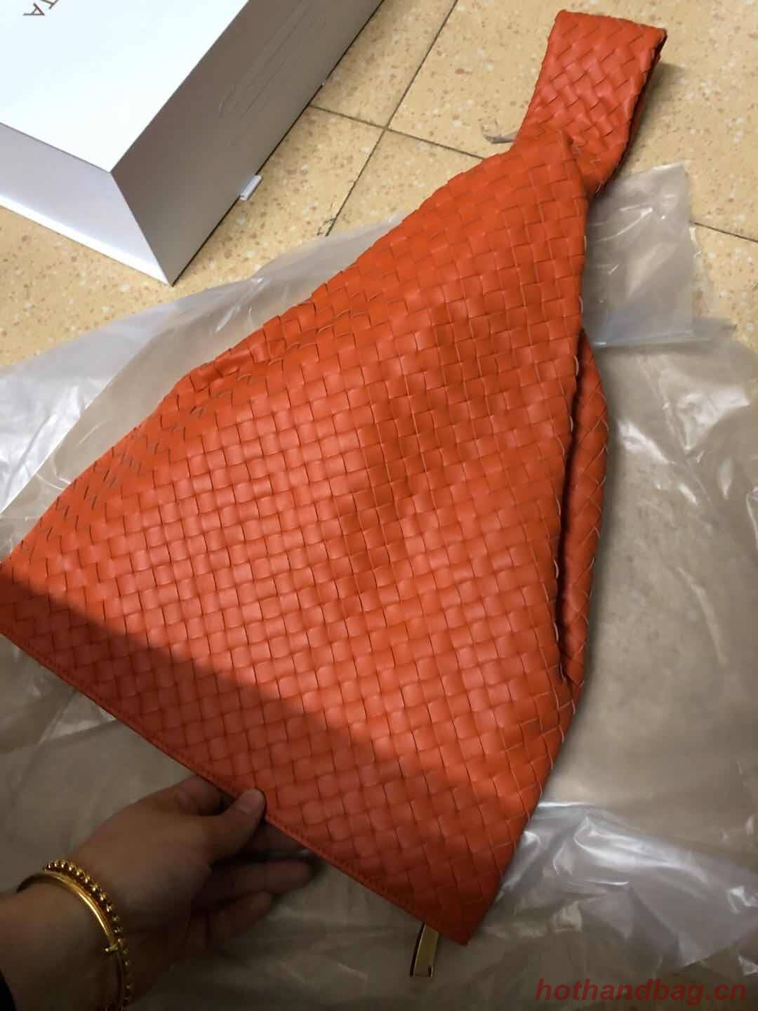 Bottega Veneta Original Weave Leather Twist Bag BV4587 Orange Bottega Veneta Original Weave Leather Twist Bag BV4587 Orange