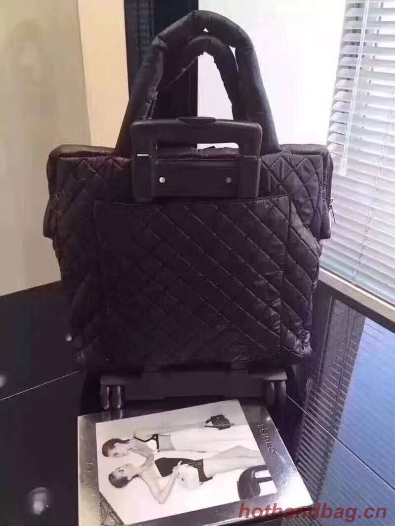 Chanel Sheepskin Leather Travel Bag 17822 Black Chanel Sheepskin Leather Travel Bag 17822 Black