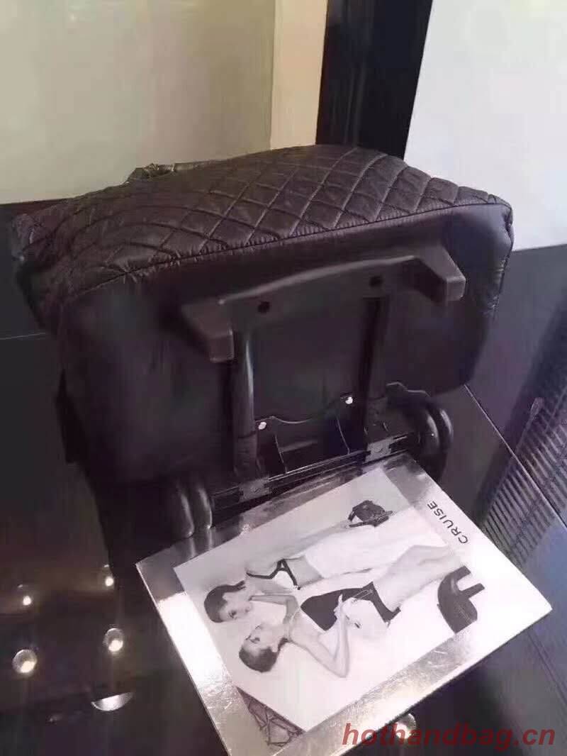 Chanel Sheepskin Leather Travel Bag 17822 Black Chanel Sheepskin Leather Travel Bag 17822 Black