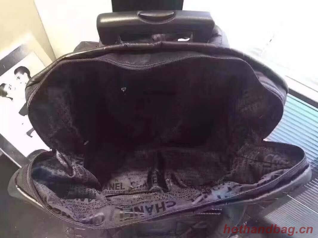 Chanel Sheepskin Leather Travel Bag 17822 Black Chanel Sheepskin Leather Travel Bag 17822 Black