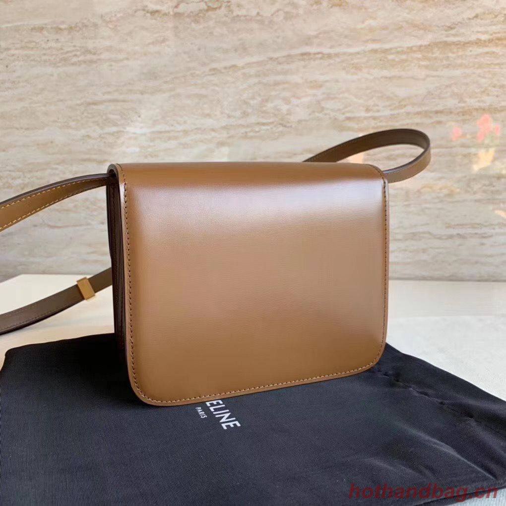 Celine Classic Box Teen Flap Bag Original Calfskin Leather 3379 Brown Celine Classic Box Teen Flap Bag Original Calfskin Leather 3379 Brown