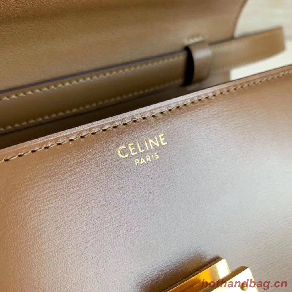 Celine Classic Box Teen Flap Bag Original Calfskin Leather 3379 Brown Celine Classic Box Teen Flap Bag Original Calfskin Leather 3379 Brown
