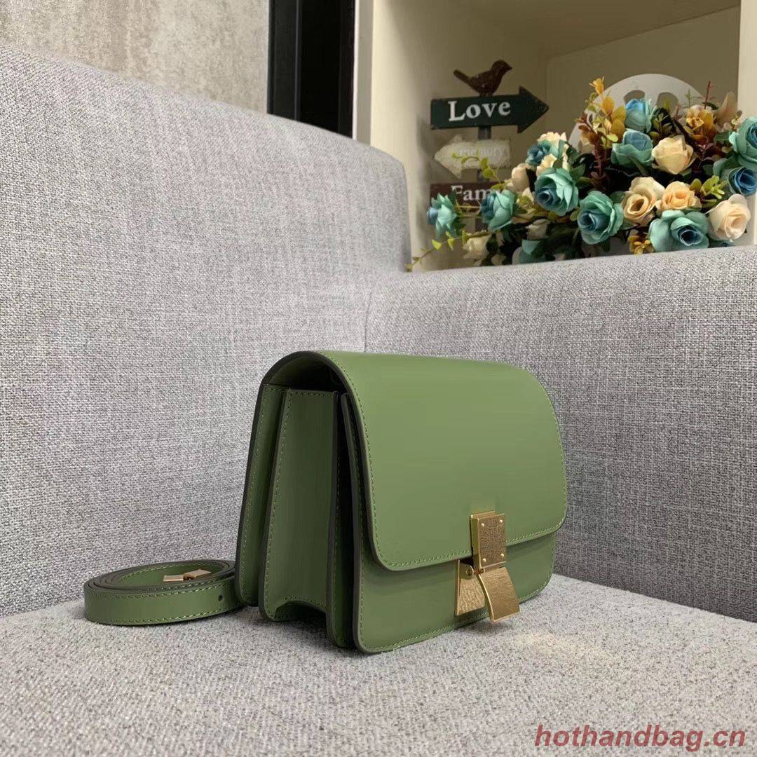Celine Classic Box Teen Flap Bag Original Calfskin Leather 3379 Green Celine Classic Box Teen Flap Bag Original Calfskin Leather 3379 Green
