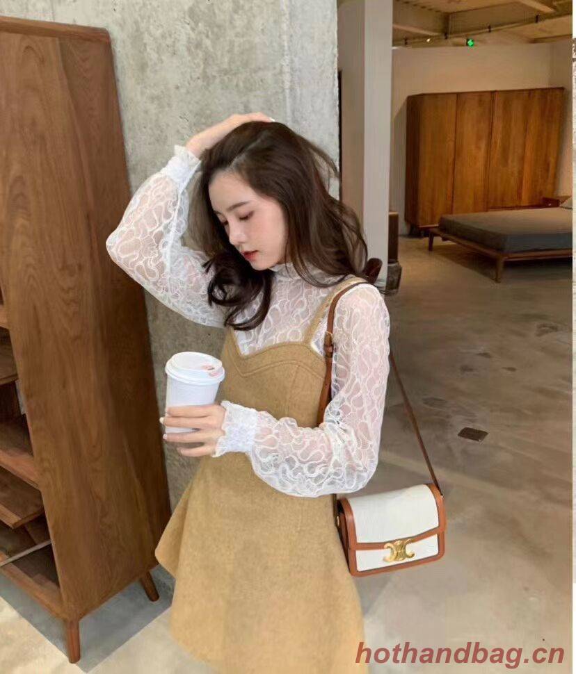 Celine TEEN TRIOMPHE BAG IN TRIOMPHE CANVAS AND CALFSKIN CL88423 white Celine TEEN TRIOMPHE BAG IN TRIOMPHE CANVAS AND CALFSKIN CL88423 white