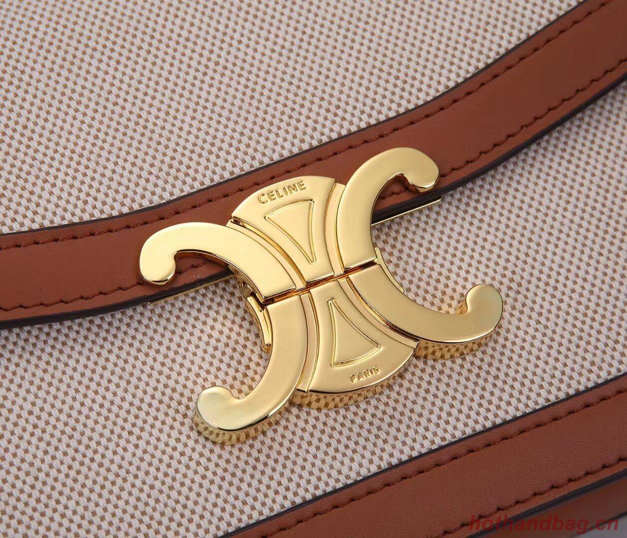 Celine TEEN TRIOMPHE BAG IN TRIOMPHE CANVAS AND CALFSKIN CL88423 white Celine TEEN TRIOMPHE BAG IN TRIOMPHE CANVAS AND CALFSKIN CL88423 white