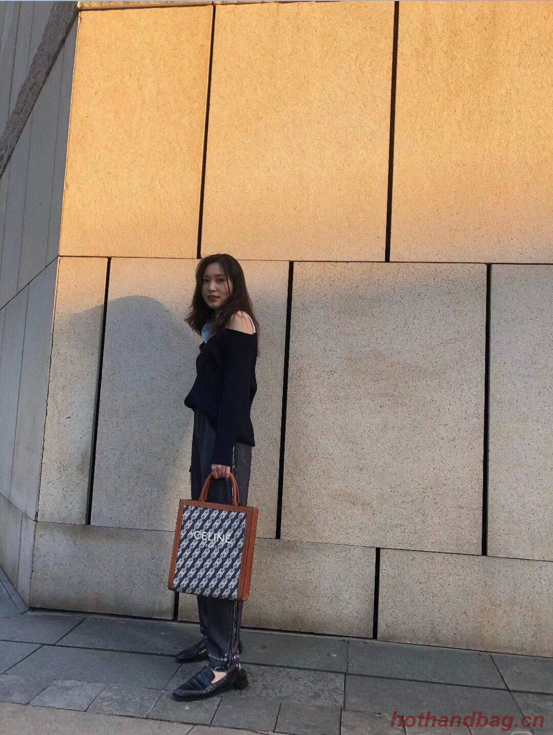 Celine TEEN TRIOMPHE BAG IN TRIOMPHE CANVAS AND CALFSKIN CL90402 BLUE Celine TEEN TRIOMPHE BAG IN TRIOMPHE CANVAS AND CALFSKIN CL90402 BLUE