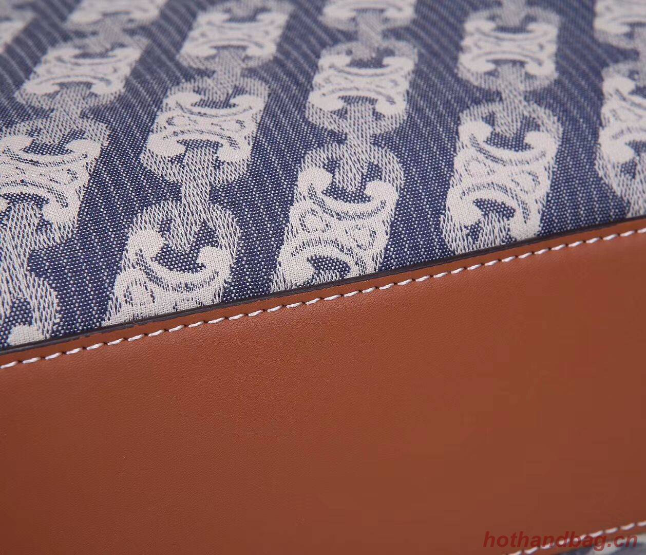 Celine TEEN TRIOMPHE BAG IN TRIOMPHE CANVAS AND CALFSKIN CL90402 BLUE Celine TEEN TRIOMPHE BAG IN TRIOMPHE CANVAS AND CALFSKIN CL90402 BLUE