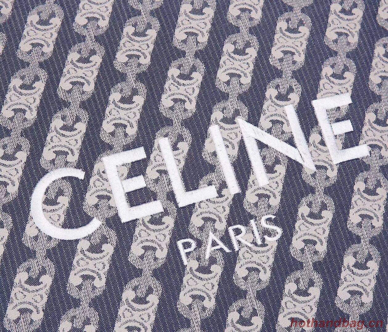 Celine TEEN TRIOMPHE BAG IN TRIOMPHE CANVAS AND CALFSKIN CL90402 BLUE Celine TEEN TRIOMPHE BAG IN TRIOMPHE CANVAS AND CALFSKIN CL90402 BLUE