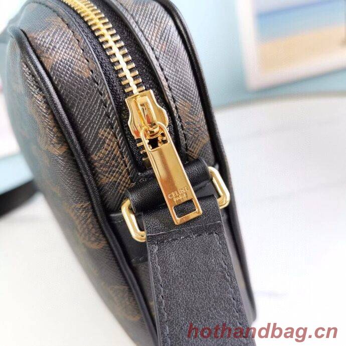 Celine MINI FOLCO BAG IN TRIOMPHE CANVAS CL9450 black Celine MINI FOLCO BAG IN TRIOMPHE CANVAS CL9450 black