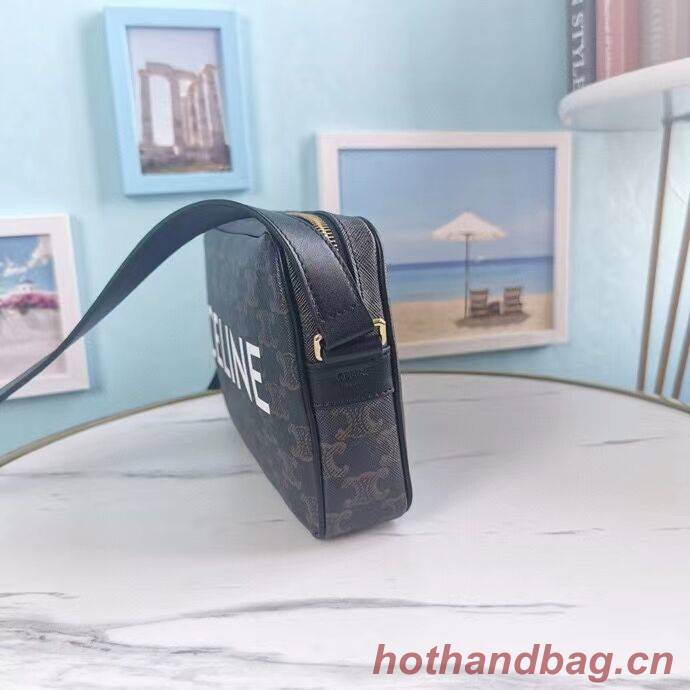 Celine MINI FOLCO BAG IN TRIOMPHE CANVAS CL9450 black Celine MINI FOLCO BAG IN TRIOMPHE CANVAS CL9450 black