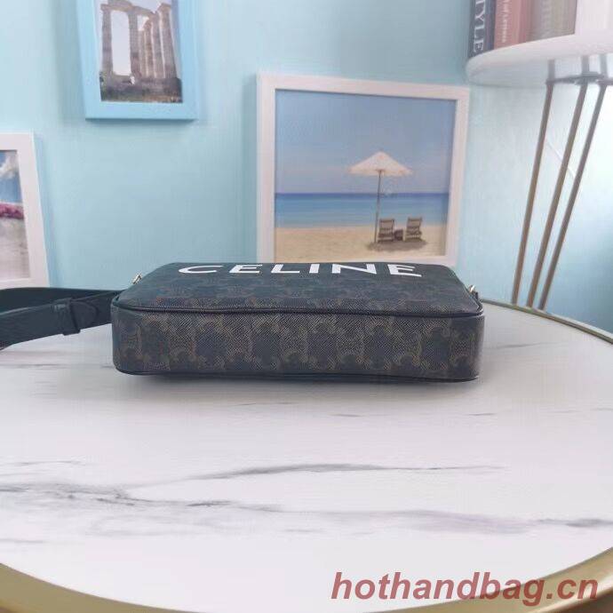 Celine MINI FOLCO BAG IN TRIOMPHE CANVAS CL9450 black Celine MINI FOLCO BAG IN TRIOMPHE CANVAS CL9450 black