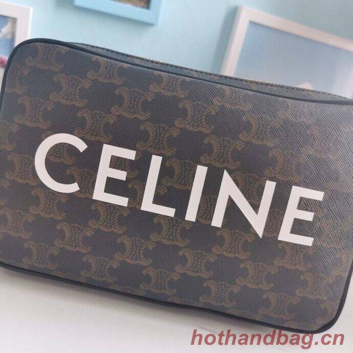 Celine MINI FOLCO BAG IN TRIOMPHE CANVAS CL9450 black Celine MINI FOLCO BAG IN TRIOMPHE CANVAS CL9450 black