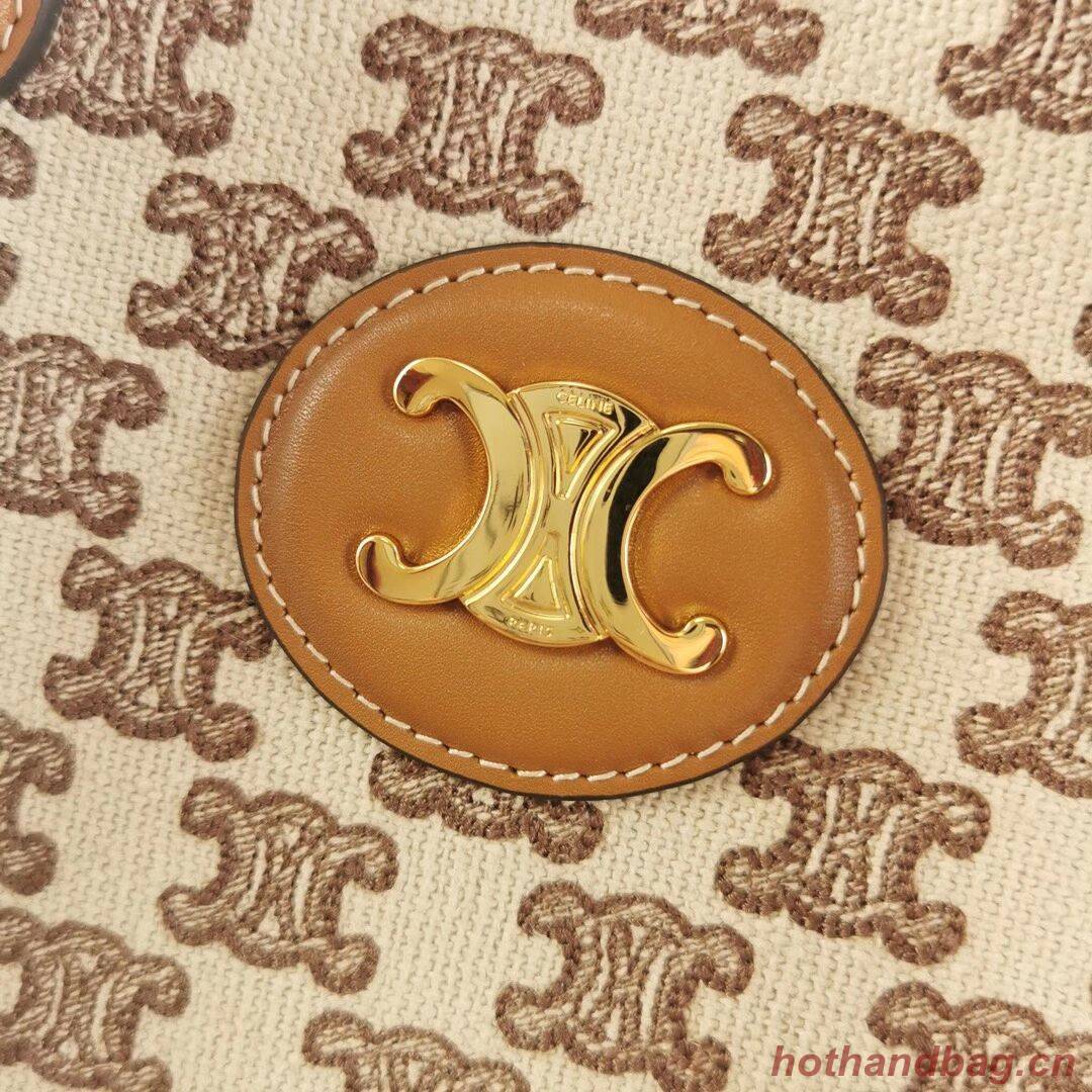 Celine TEEN TRIOMPHE BAG IN TRIOMPHE CANVAS AND CALFSKIN CL94342 Brown Celine TEEN TRIOMPHE BAG IN TRIOMPHE CANVAS AND CALFSKIN CL94342 Brown