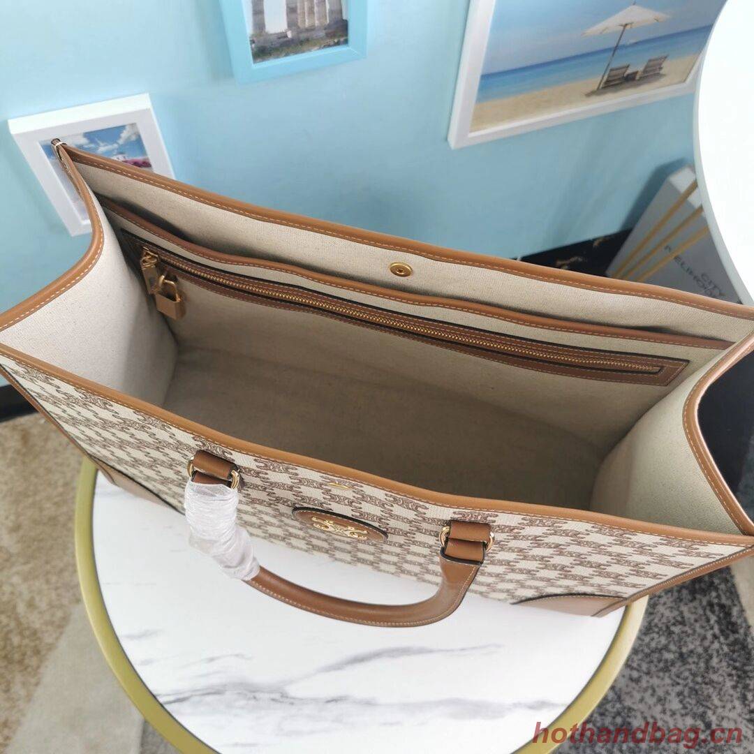 Celine TEEN TRIOMPHE BAG IN TRIOMPHE CANVAS AND CALFSKIN CL94342 Brown Celine TEEN TRIOMPHE BAG IN TRIOMPHE CANVAS AND CALFSKIN CL94342 Brown