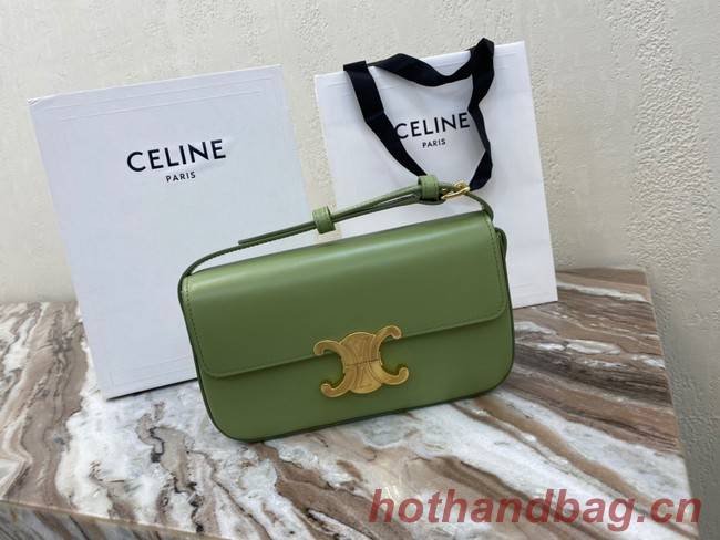 Celine TRIOMPHE SHOULDER BAG IN NATURAL CALFSKIN 194143 green