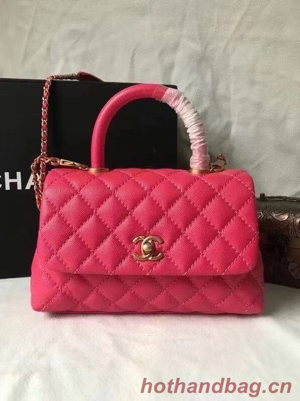 Chanel flap bag with top handle A92990 Rose Chanel flap bag with top handle A92990 Rose