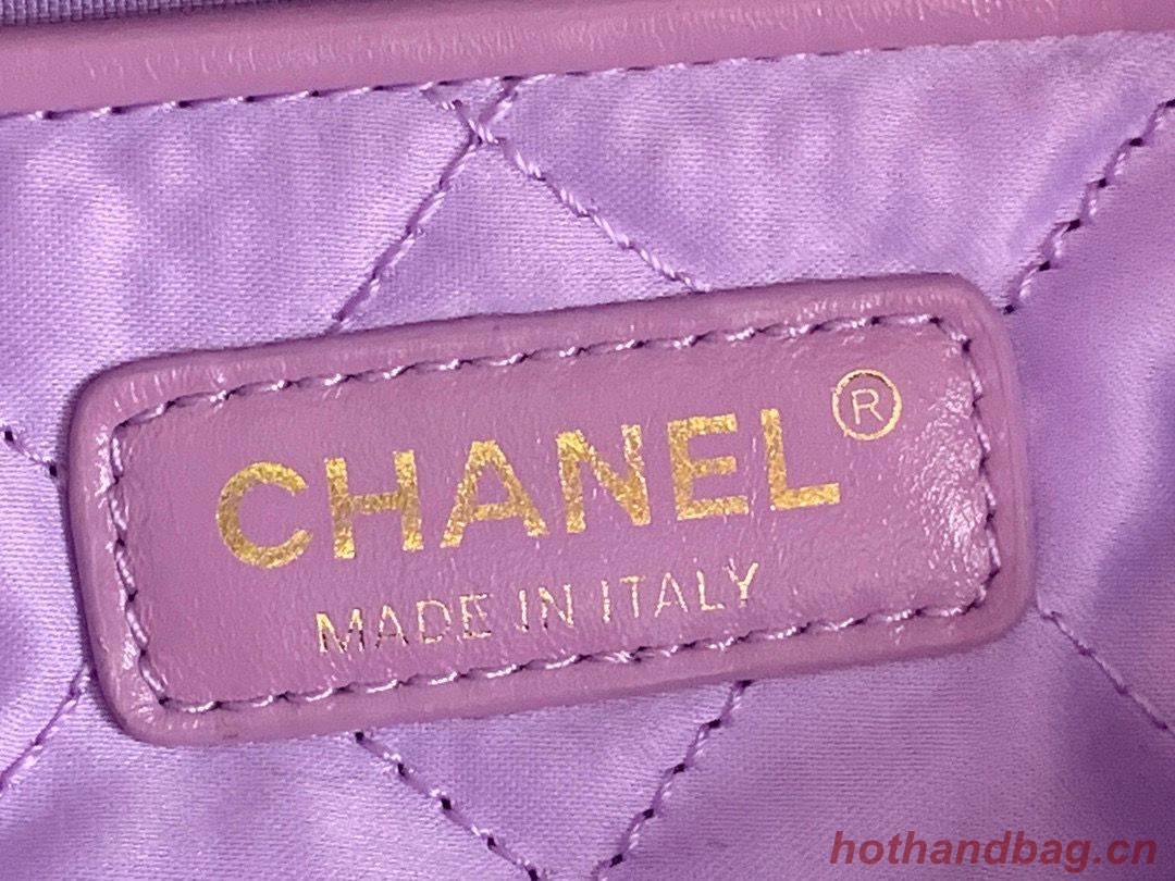 CHANEL 22 HANDBAG Shiny Calfskin & Gold-Tone Metal AS3261 AS3260 Purple CHANEL 22 HANDBAG Shiny Calfskin & Gold-Tone Metal AS3261 AS3260 Purple